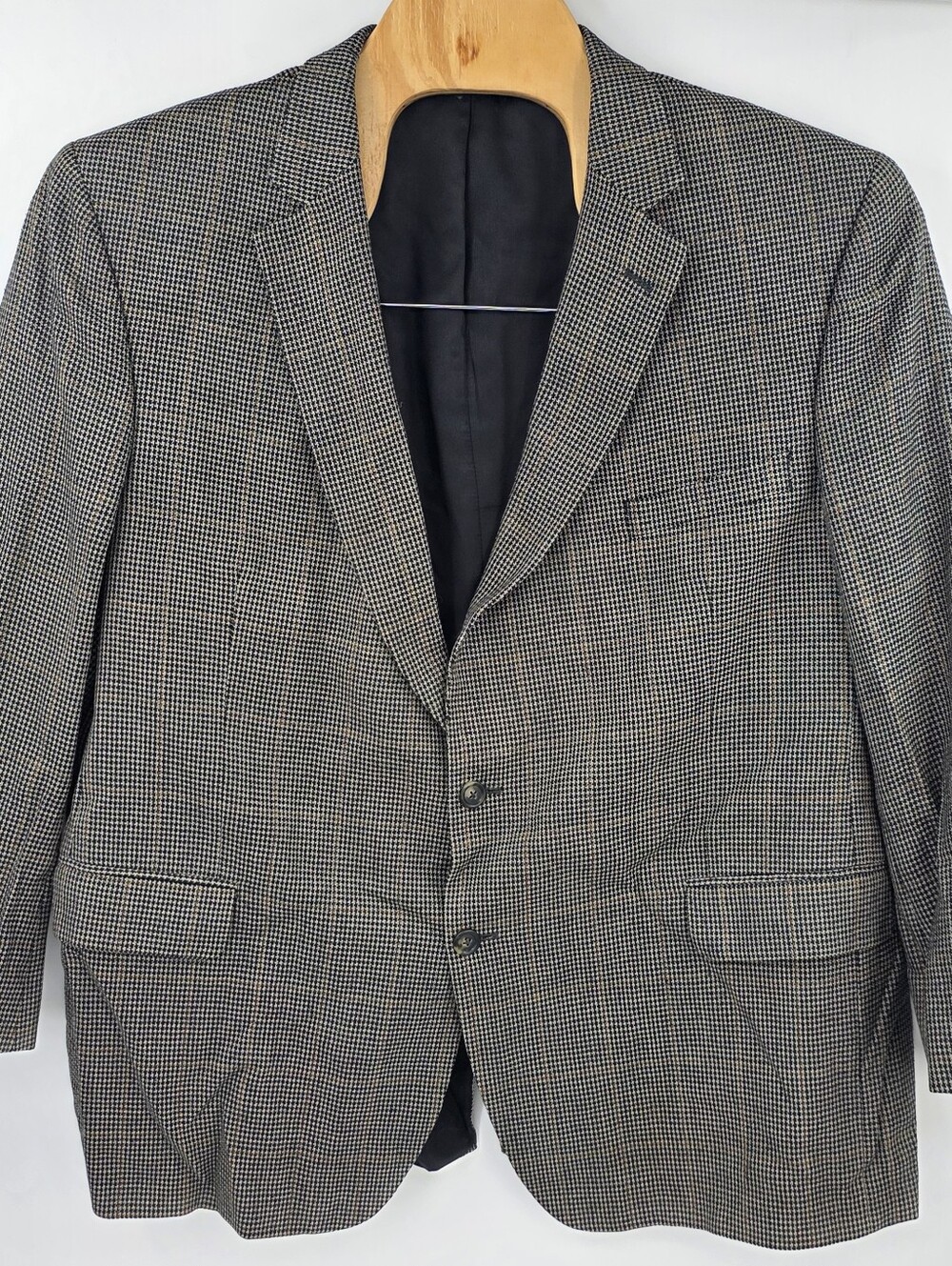 Jos A Bank Sports Coat Blazer Silk Wool Blend Micro Houndstooth Men's 50R